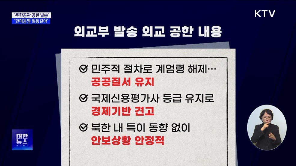 &#34;&#39;여행경보 조정&#39; 불필요 공한 보내···한미동맹 철통같아&#34;