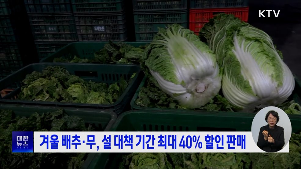 겨울 배추·무, 설 대책 기간 최대 40&#37; 할인 판매