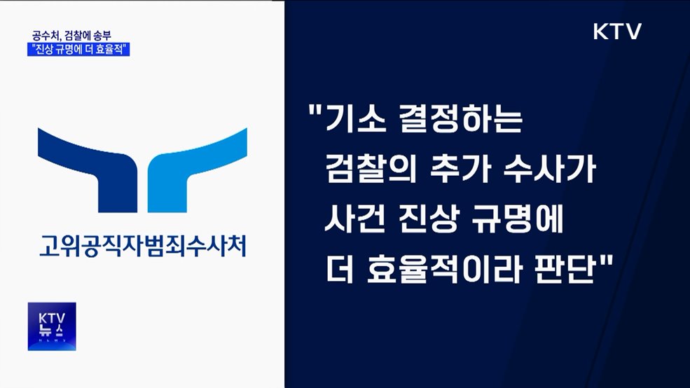 공수처, 윤 대통령 사건 검찰 송부···"진상 규명에 효율적"