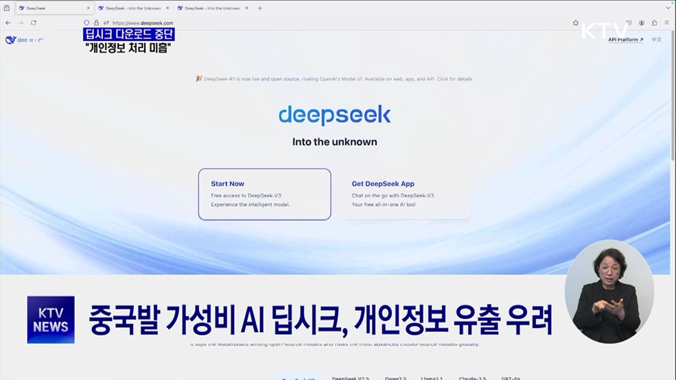 딥시크 신규 앱 다운로드 중단···&#34;개인정보 처리 미흡&#34;
