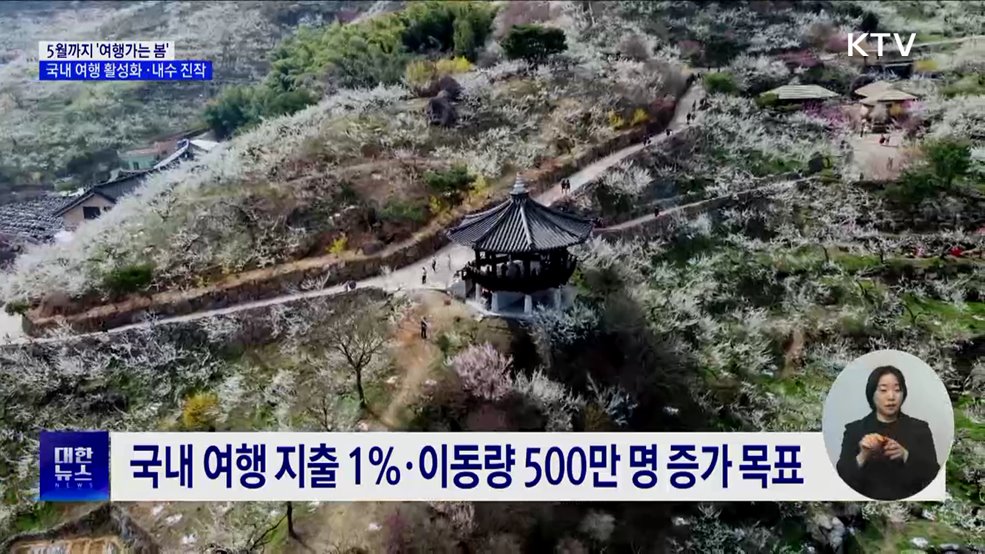 3~5월 &#39;여행가는 봄&#39;···국내 여행 활성화·내수 진작