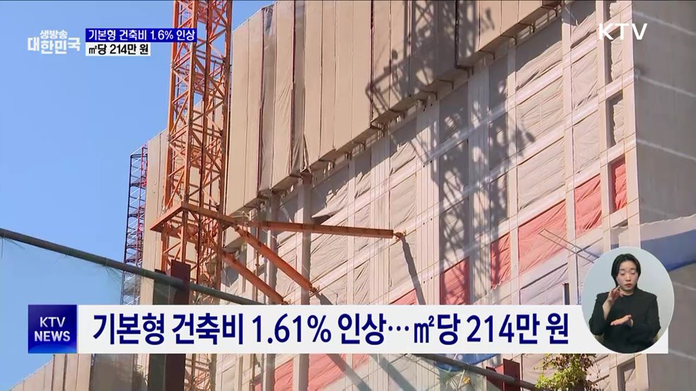 3월부터 기본형 건축비 1.6&#37; 인상···㎡당 214만 원