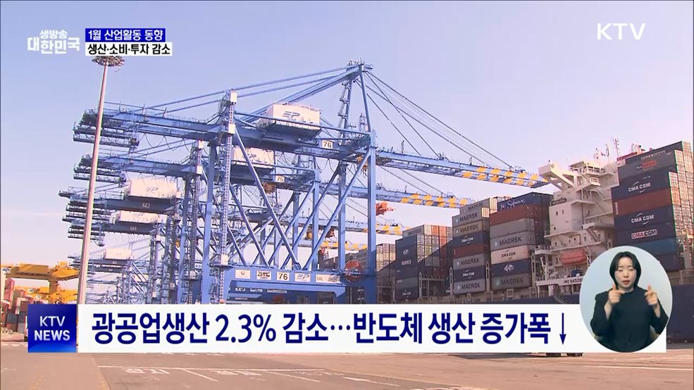 1월 국내 생산·소비·투자 &#39;트리플 감소&#39;