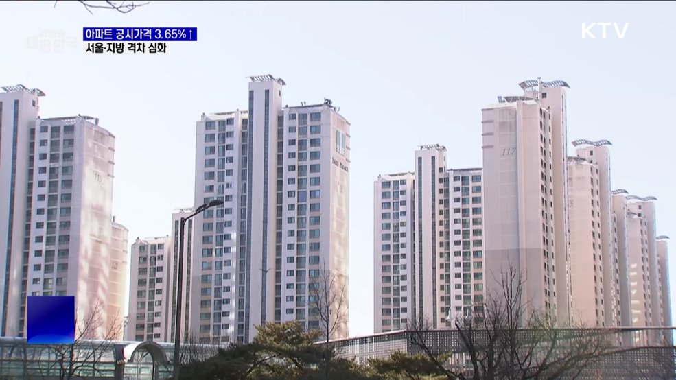 아파트 공시가격 3.65&#37; 상승···서울-지방 격차 심화