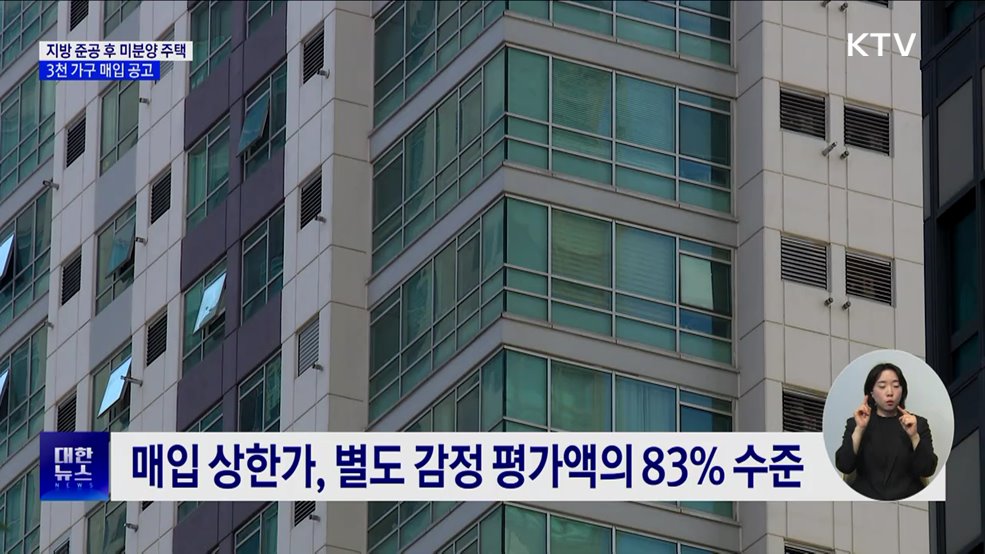 &#39;지방 준공 후 미분양 주택&#39; 매입 공고···3천 가구 규모