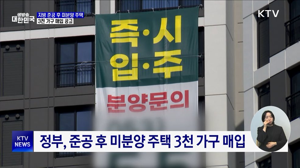&#39;지방 준공 후 미분양 주택&#39; 매입 공고···3천 가구 규모