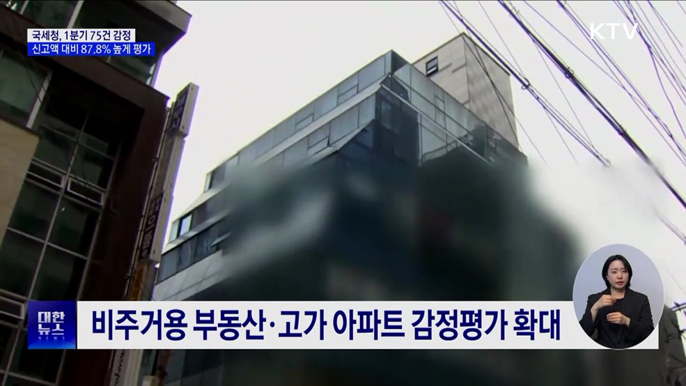 국세청, 1분기 부동산 75건 감정···신고액보다 87.8&#37; 높게 평가