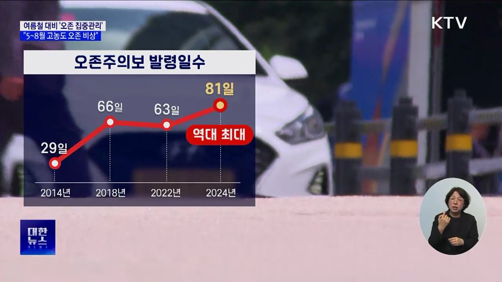 여름철 대비 &#39;오존 집중관리&#39;···&#34;5~8월 고농도 오존 비상&#34;