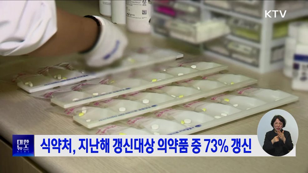식약처, 지난해 갱신대상 의약품 중 73&#37; 갱신