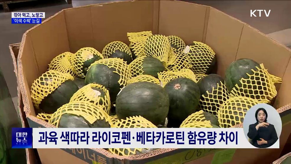 깎아 먹고, 노랗고···더위 속 &#39;이색 수박&#39; 눈길