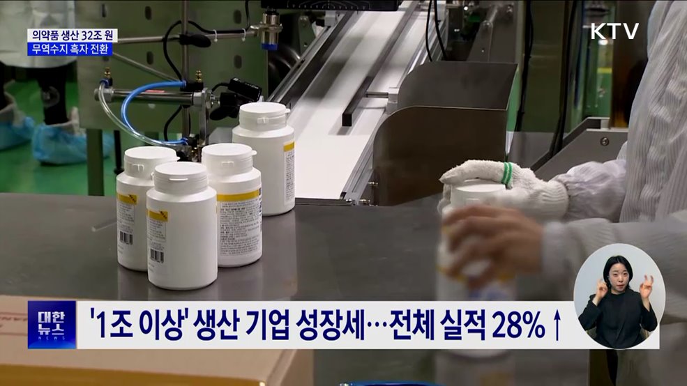 의약품 생산 32조 &#39;역대 최고&#39;···무역수지 흑자 전환
