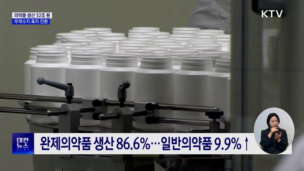 의약품 생산 32조 &#39;역대 최고&#39;···무역수지 흑자 전환