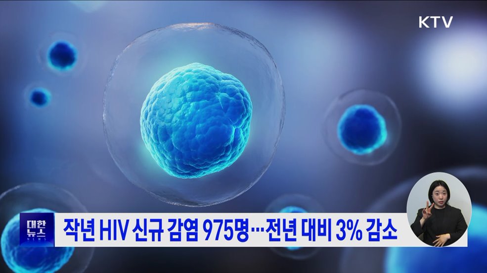 작년 HIV 신규 감염 975명···전년 대비 3&#37; 감소