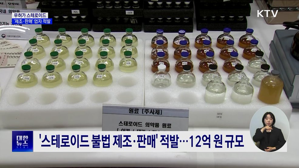 &#39;무허가 스테로이드 제조·판매&#39; 모자 적발