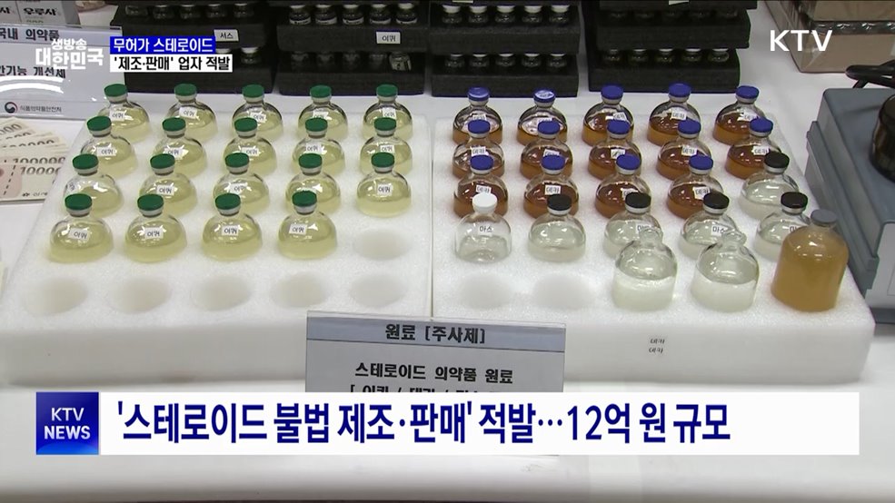 &#39;무허가 스테로이드 제조·판매&#39; 모자 적발