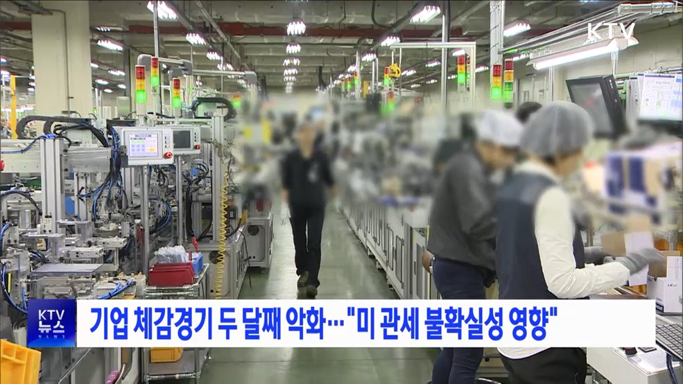 기업 체감경기 두 달째 악화···&#34;미 관세 불확실성 영향&#34;