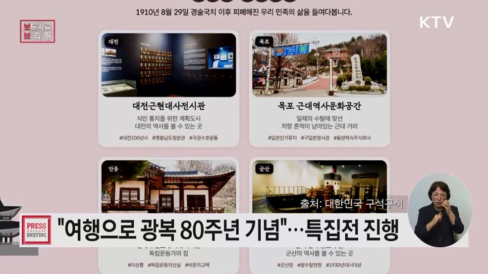 광복 80년, 대한민국 구석구석에서 만나는 그날의 의미