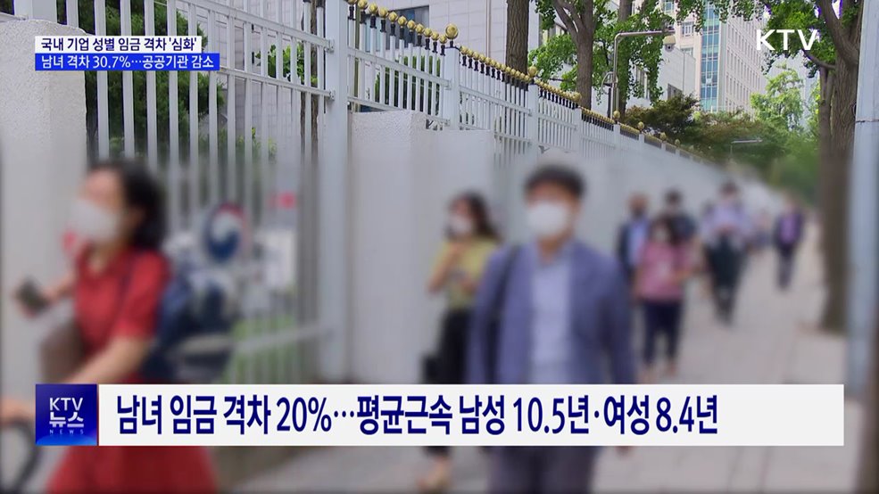 국내 기업 남녀 임금격차 30.7&#37; &#39;심화&#39;···공공기관 감소
