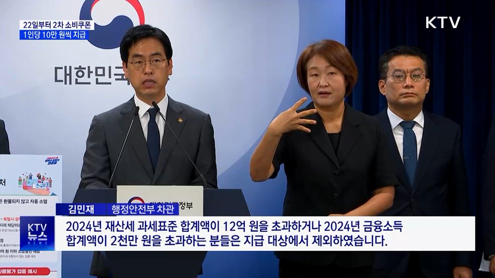 22일부터 국민 90&#37;에 2차 소비쿠폰···1인당 10만 원
