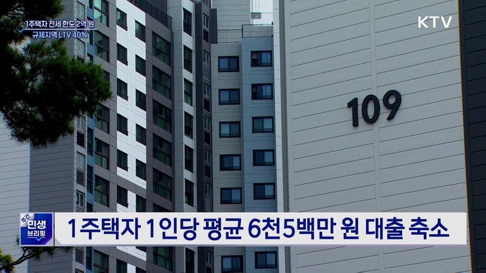 1주택자 전세대출 2억까지···규제지역 LTV 40&#37;로 축소