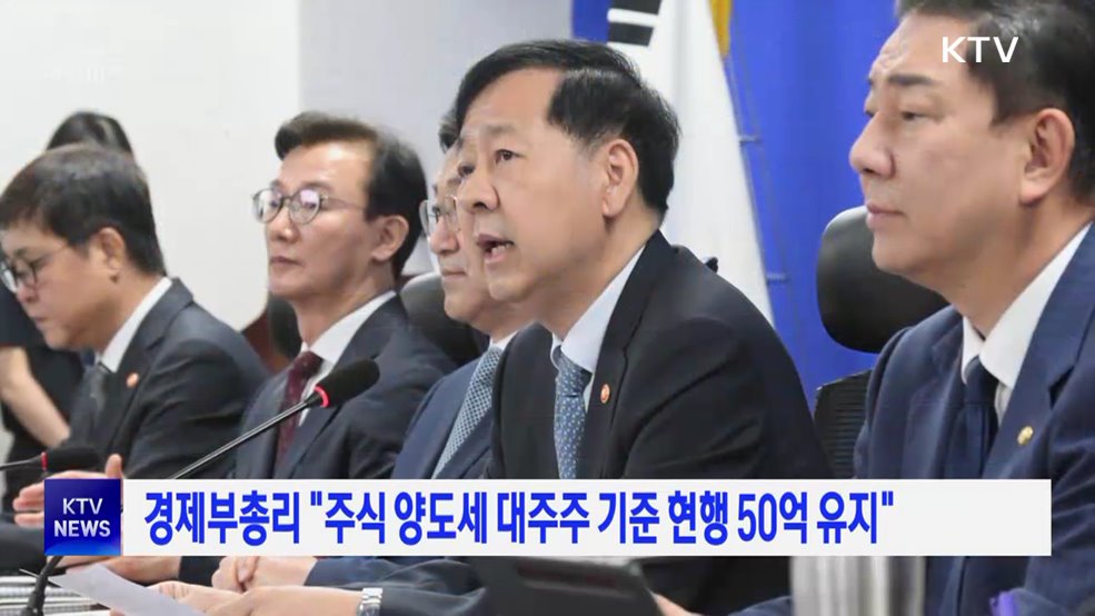 경제부총리 &#34;주식 양도세 대주주 기준 현행 50억 유지&#34;