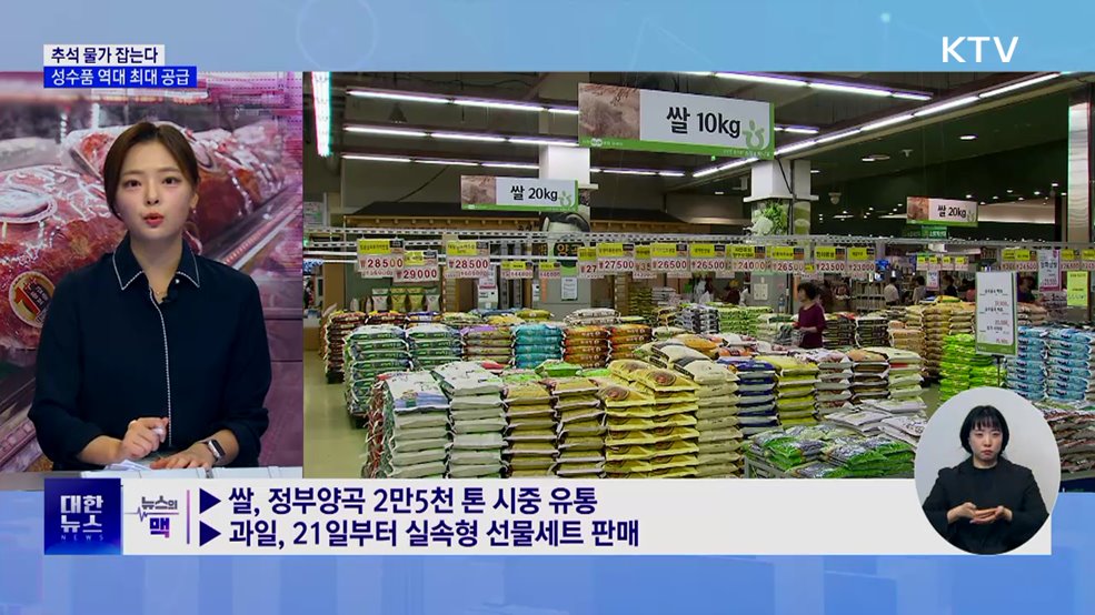 추석 물가 잡는다···성수품 역대 최대 공급 [뉴스의 맥]
