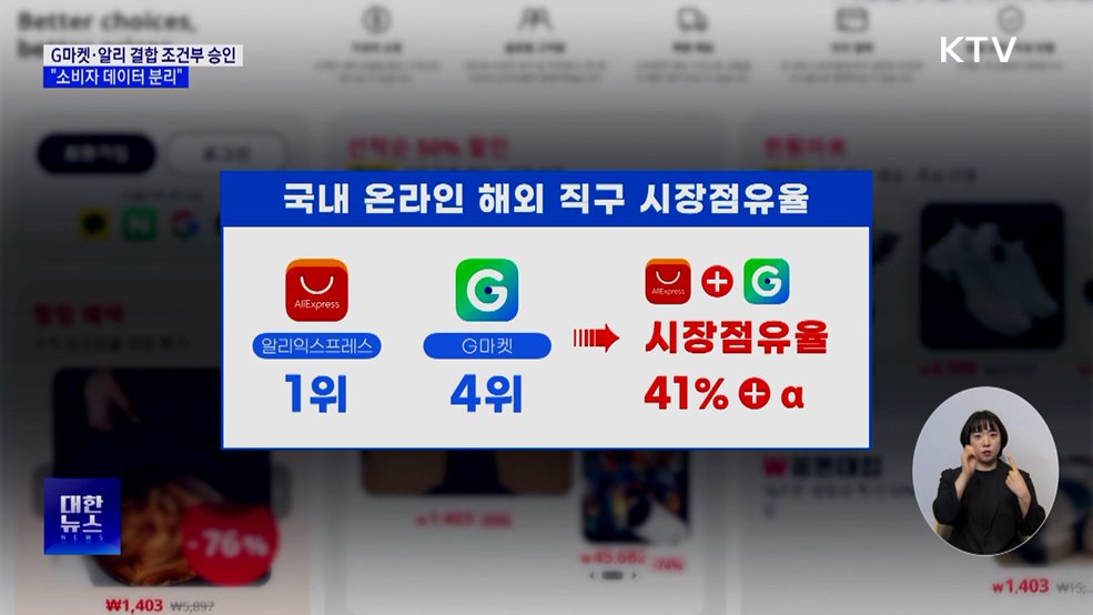 G마켓·알리 기업결합 조건부 승인···&#34;소비자 데이터 분리&#34;