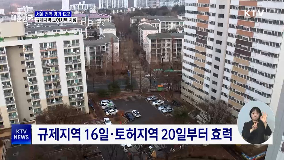 서울 전역·경기 12곳 규제지역·토허구역 지정