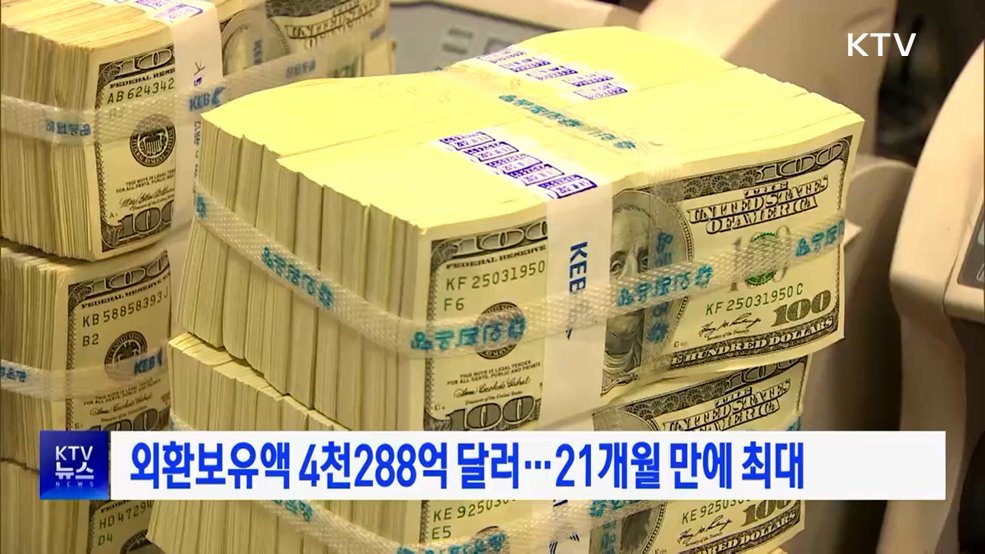 외환보유액 4천288억 달러···21개월 만에 최대