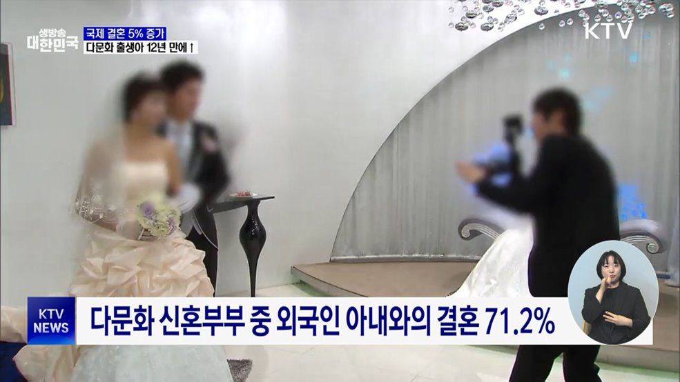 국제결혼 3년 연속↑···다문화 출생아 12년 만에 증가