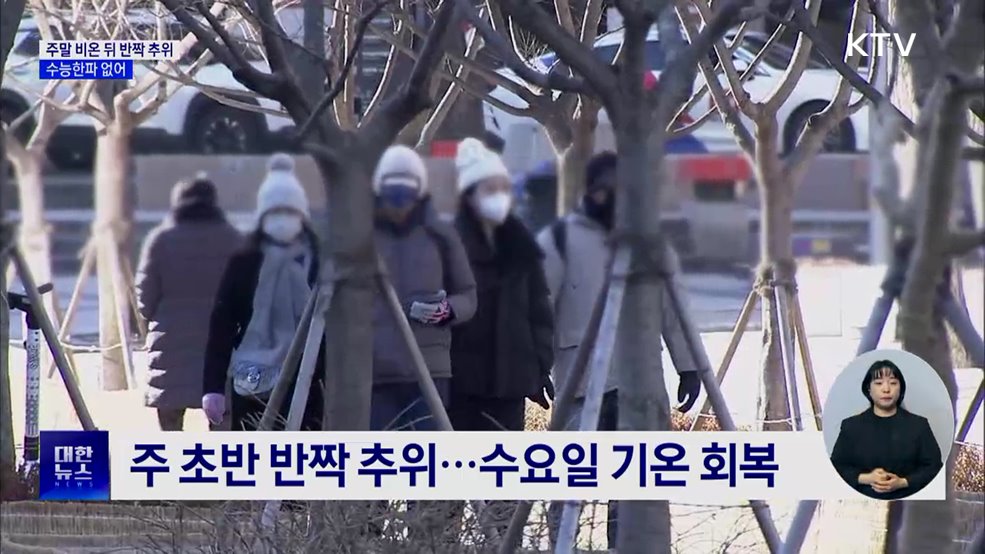 주말 비온 뒤 반짝 추위···수능한파 없어