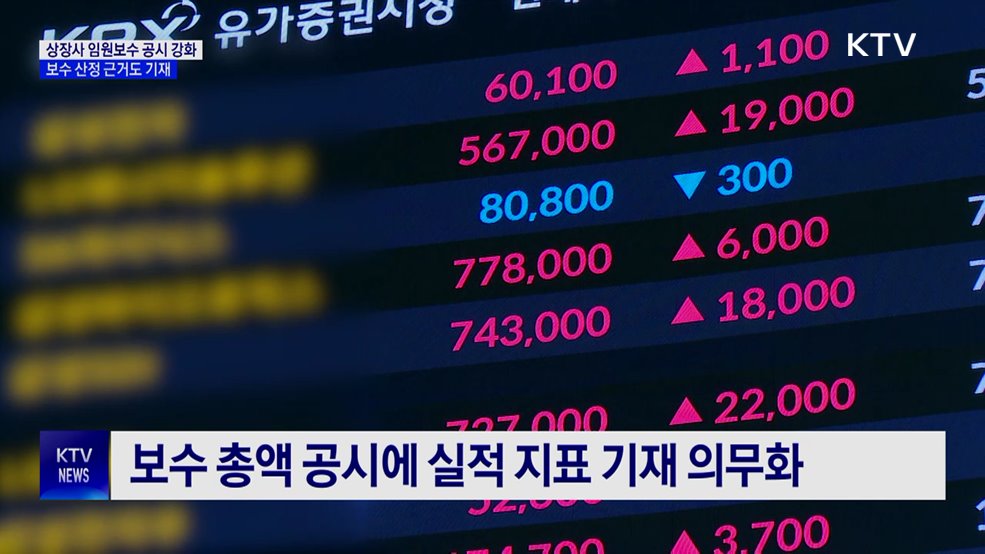 상장사 임원보수 공시 강화···보수 산정 근거도 기재