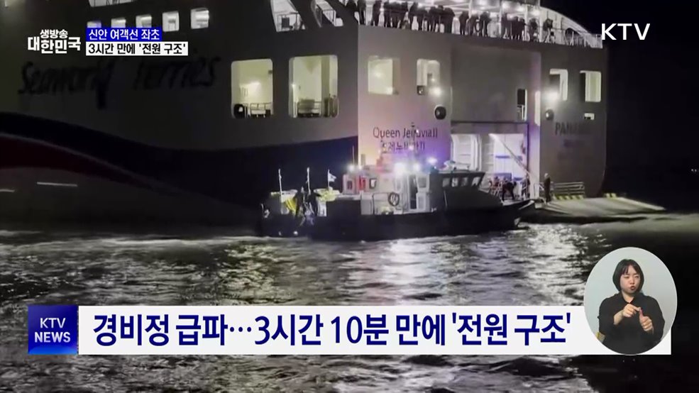 신안 해상에서 267명 탄 여객선 좌초···승객 전원 구조