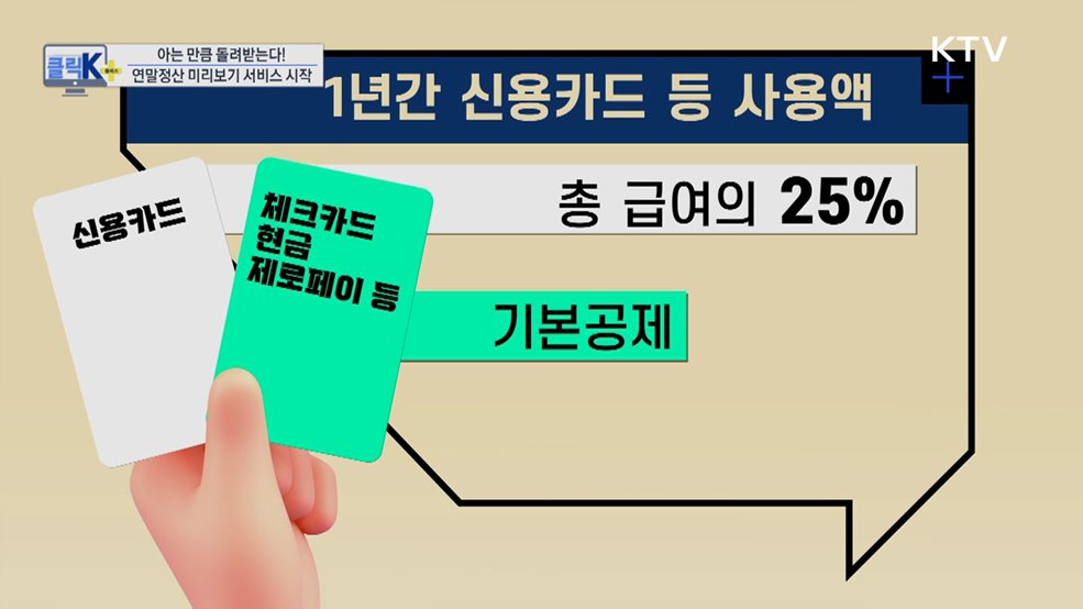 아는 만큼 돌려받는다! 연말정산 미리보기 서비스 시작 [클릭K+]