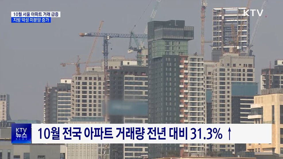 10월 서울 아파트 거래 급증···1년 전보다 176% ↑