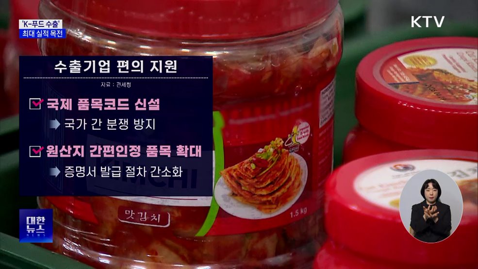 'K-푸드 수출' 최대 실적 목전···"전략 수출산업으로 육성"
