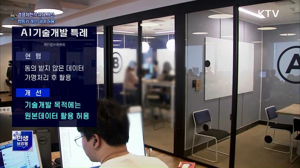 AI 원본데이터 규제 개선···캠핑카 개인 대여 허용