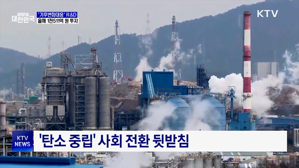 탄소 포집 등 '기후변화대응' R&D에 1천511억 원 투입