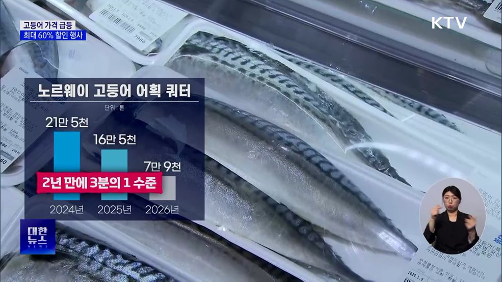 고등어 한 손 1만 원대···최대 60% 할인 행사