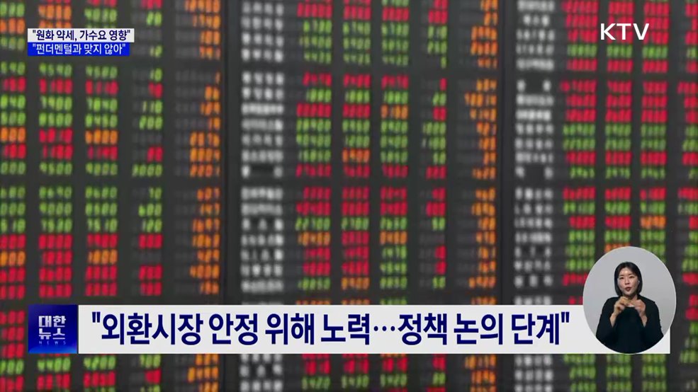 "원화 약세, 펀더멘털과 맞지 않아···가수요 영향"