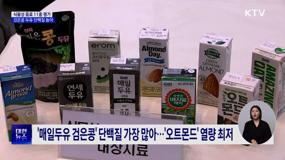 식물성 음료 11종 평가···"검은콩 두유 단백질 높아"