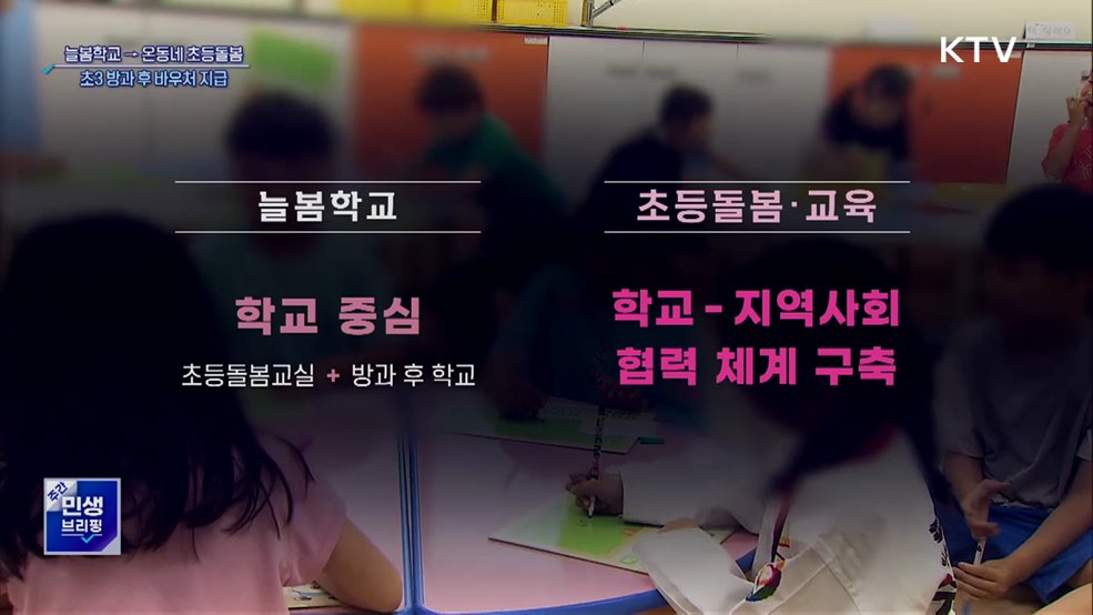 늘봄학교→온동네 초등돌봄···초3 방과 후 바우처 지급
