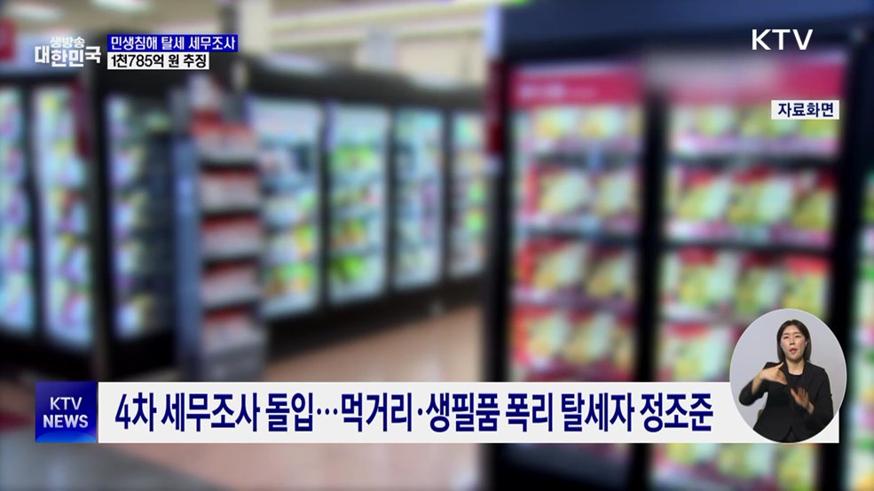 민생침해 탈세자 고강도 세무조사···1천785억 원 추징