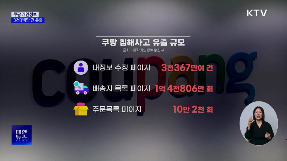 쿠팡 개인정보 3천3백만 건 유출···"공격자, 서명키 악용"