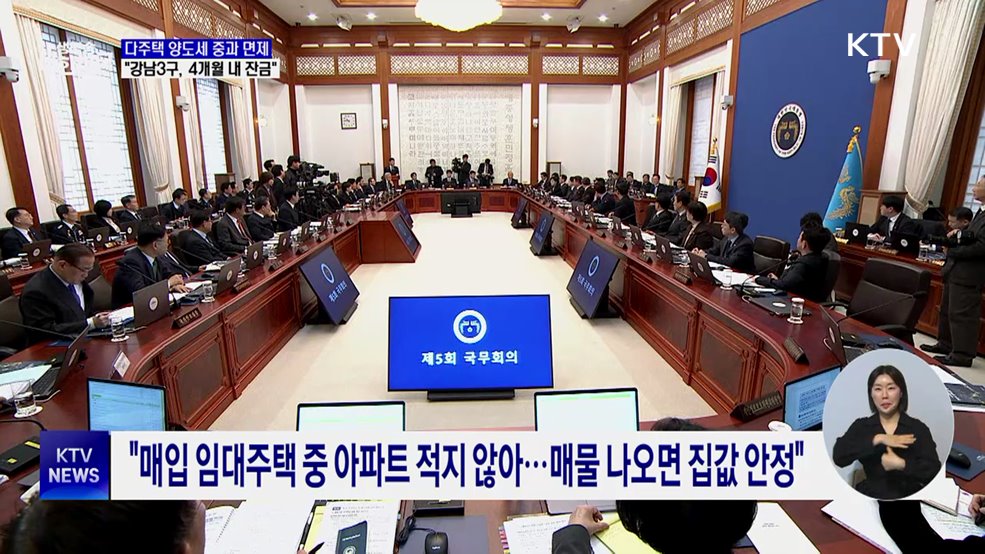 "강남3구·용산, 계약 후 4개월 내 잔금 시 중과 면제"