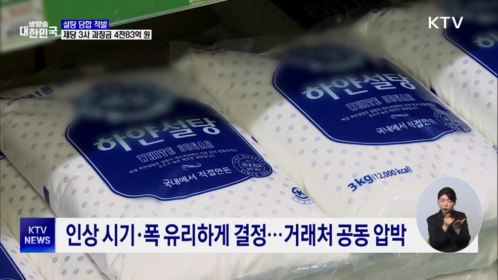 '설탕 담합' 제당 3사 과징금 4천83억 원 부과