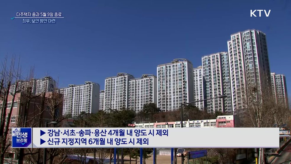 다주택자 양도세 중과 유예 5월 종료··· 보완책 마련