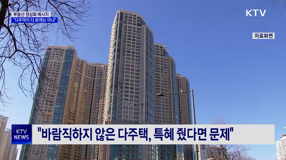 "바람직하지 못한 다주택 특혜 철저히 회수"