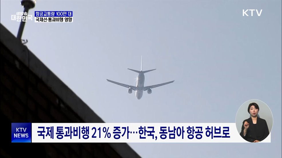항공교통량 100만 대 돌파···국제선·통과비행 영향