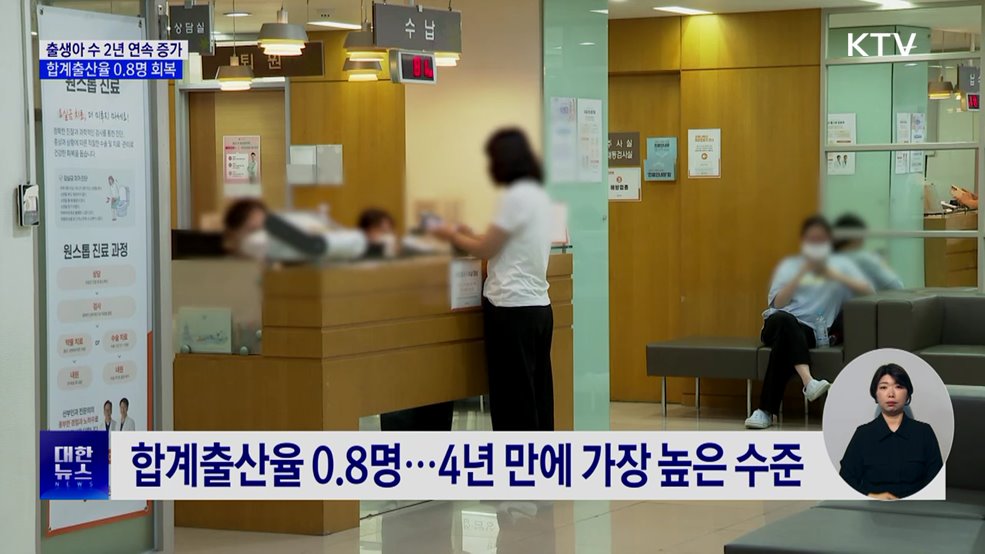 출생아 수 2년 연속 증가···합계출산율 0.8명 회복